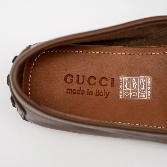 7.5G 8 US Gucci Interlocking G Leather Moccasin Driver Brown Loafers Leather 7.5G 8 US Gucci Interlocking G Leather Moccasin Driver Brown  main image 2